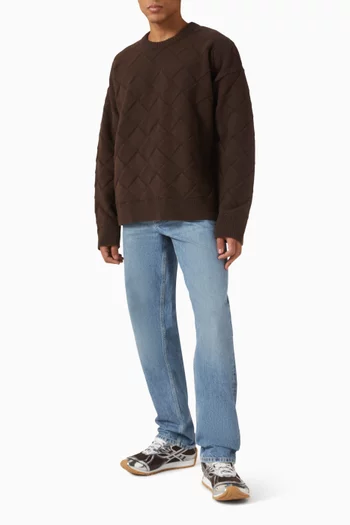 سترة مزيج صوف مجدول 