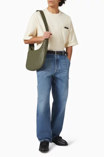 Medium Messenger Bag in Intrecciato Leather