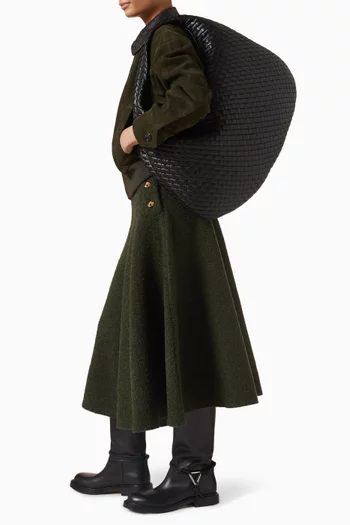 Maxi Veneta Shoulder Bag in Intrecciato Leather