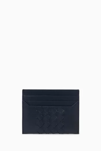 Piccolo Card Case in Intrecciato Leather