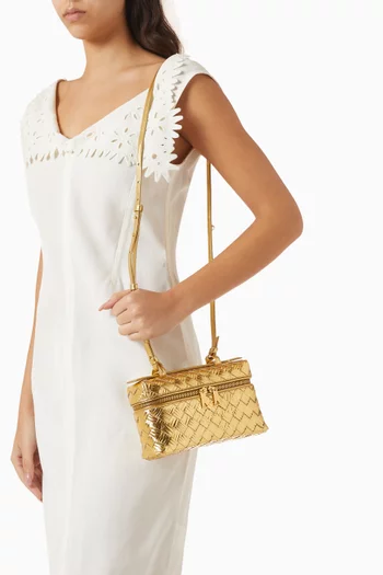 Bang Bang Vanity Case in Intrecciato Laminated Leather