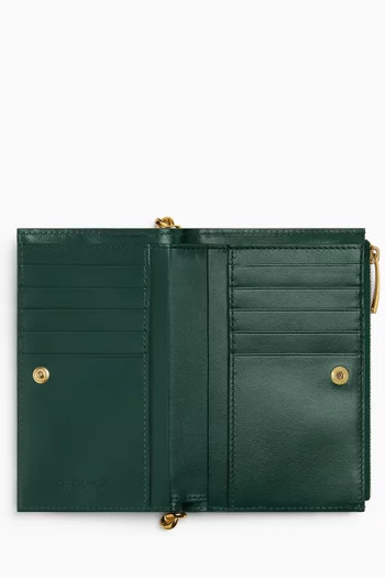 Medium Solstice Bi-fold Wallet in Intrecciato Calfskin