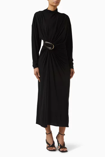 Midi Dress in Crepe Viscose Jersey