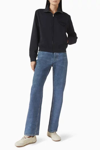 جاكيت بقصة واسعة صوف معالج ومقوى