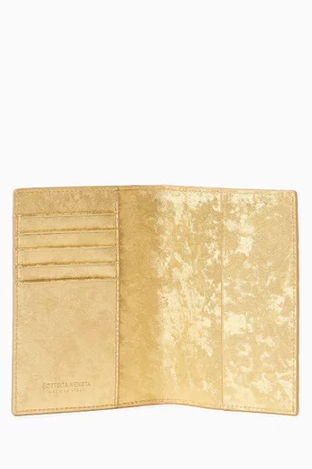 Passport Case in Intrecciato Satin Leather