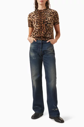 Leopard-print Top in Cashmere