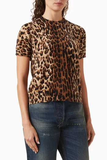 Leopard-print Top in Cashmere