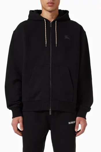 Check Zip Hoodie in Cotton