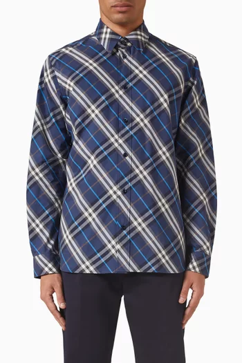 قميص فضفاض بنقشة مربعات قطن