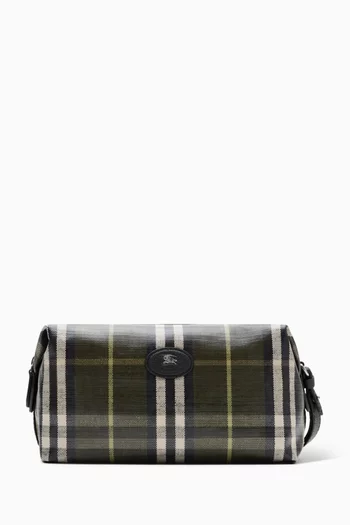 Highlands Check Wash Bag in Canvas