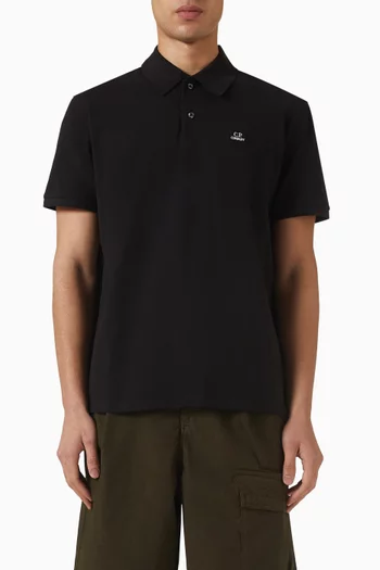 Logo Polo Shirt in Stretch Piquet