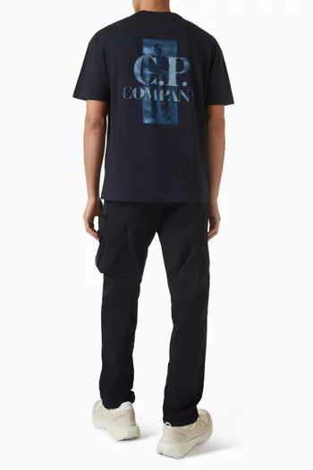 تي شيرت بشعار الماركة قطن جيرسيه مريح 30/1