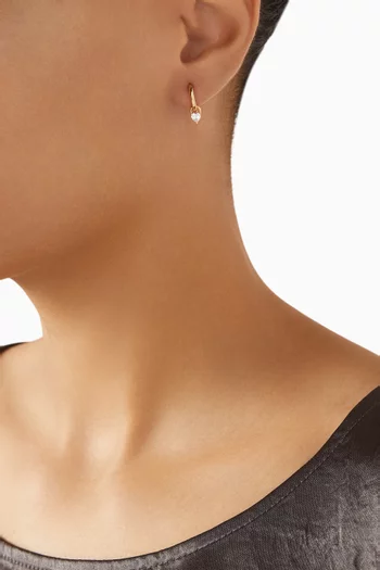 Heart Crystal Charm Earrings in 18kt Gold-plated Sterling Silver