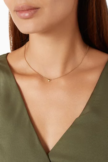 Love Heart Charm Necklace in 18kt Gold-plated Sterling Silver