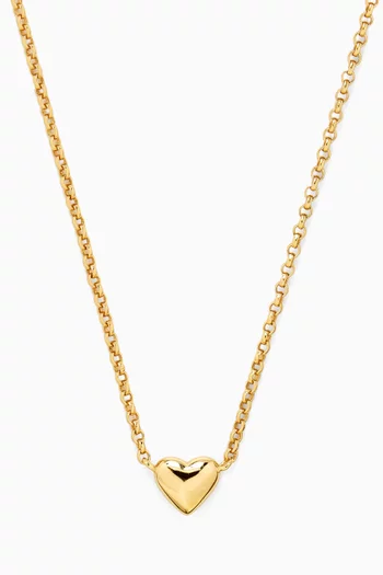 Love Heart Charm Necklace in 18kt Gold-plated Sterling Silver