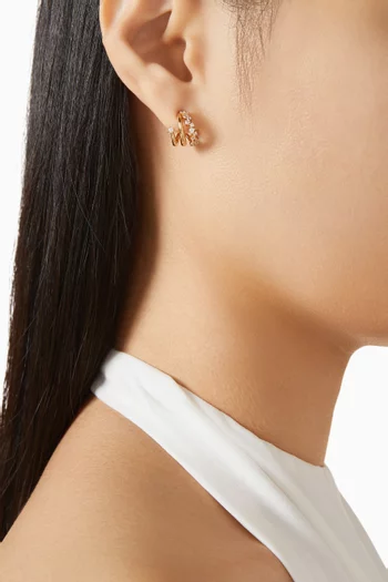 Spiral Crystal Hoop Earrings in 18kt Gold-plated Sterling Silver