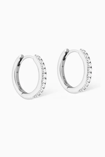 Essential Crystal Small Hoop Earrings in Sterling Silver