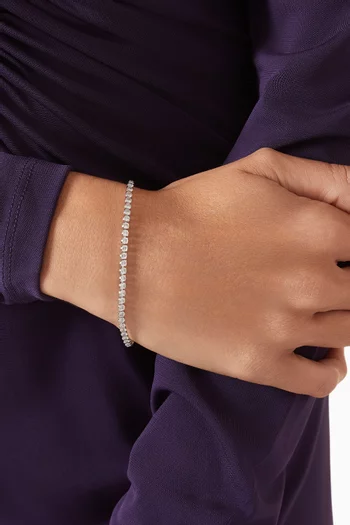 Gleam Tennis Chain Bracelet in Rhodium-plated Brass
