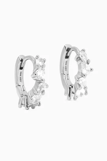 Pear-crystal Hoop Earrings in Sterling Silver