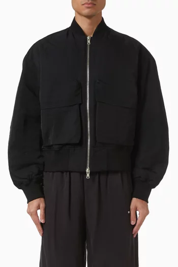 Zip Bomber Jacket in Nylon