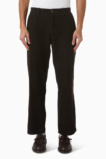 بنطال قماش قطن مخملي مضلع