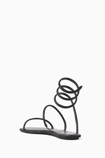 Cleo Flat Sandals in Satin