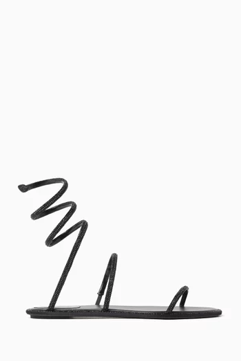 Cleo Flat Sandals in Satin