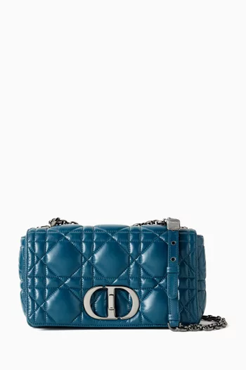 حقيبة كارو متوسطة جلد عجل بنقشة كاناج كبيرة الحجم