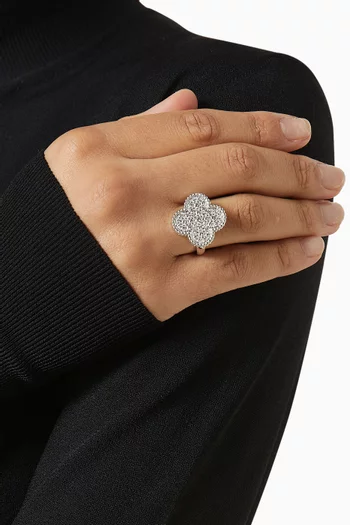 خاتم ماجيك ألامبرا مرصع بالماس ذهب أبيض عيار 18، مقاس 54 غير مستعمل