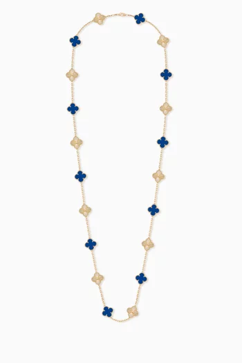 Unused Limited Edition Alhambra 20 Motif Necklace in 18kt Yellow Gold