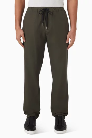 بنطال بجزء بنقشة خطوط متعرجة قنب قطني