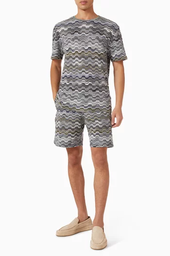 Fret Raschel T-shirt in Cotton & Viscose