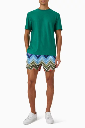 Macro Zig Zag Swim Shorts in Nylon