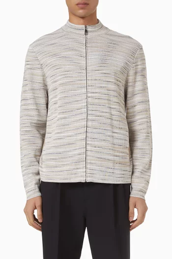 كارديغان بنسيج مضلع قطن