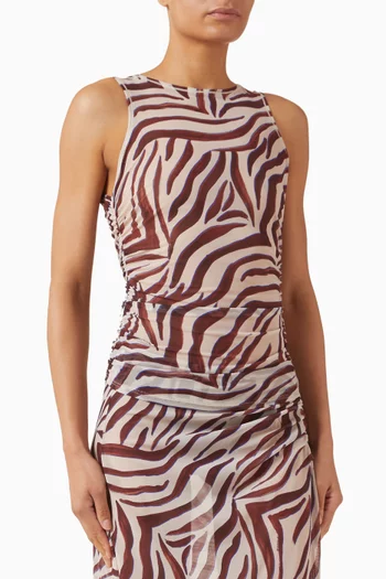 بلوزة كلوديا بلا أكمام قماش شبكي