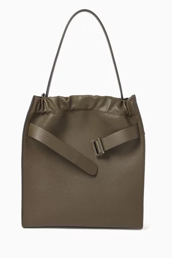 Scrunchy Tote Bag in Calfskin Leather