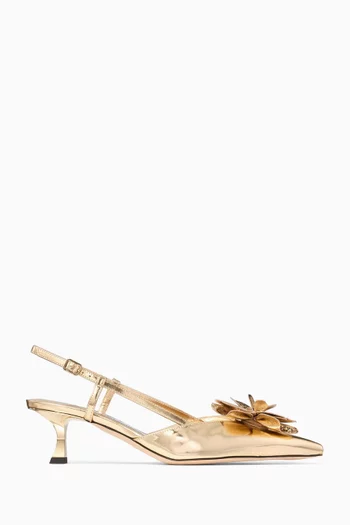 Mimmi 50 Slingback Pumps in Metallic Leather