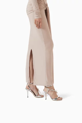 Lula 100 Bow Sandals in Metallic Leather