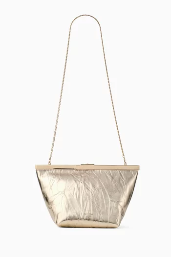 Ganache Clutch Bag in Metallic Leather