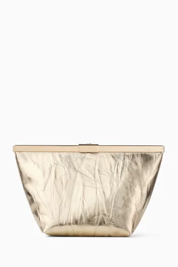 Ganache Clutch Bag in Metallic Leather