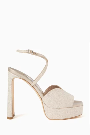 Karli 125 Platform Sandals in Glitter Leather
