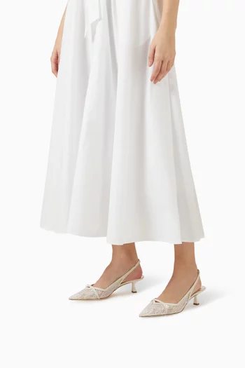 Amita 45 Slingback Pumps in Lace & Leather