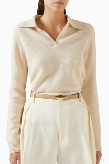 Diamond Clasp Belt in Leather