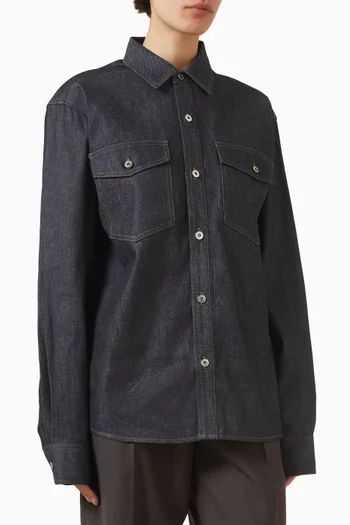 قميص بقصة فضفاضة دينم