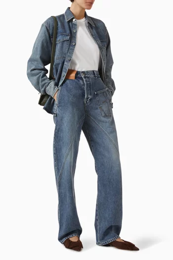 تي شيرت مطرز بمرساة قطن