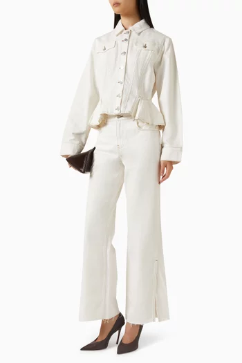 جاكيت بحافة على شكل جرس دينم