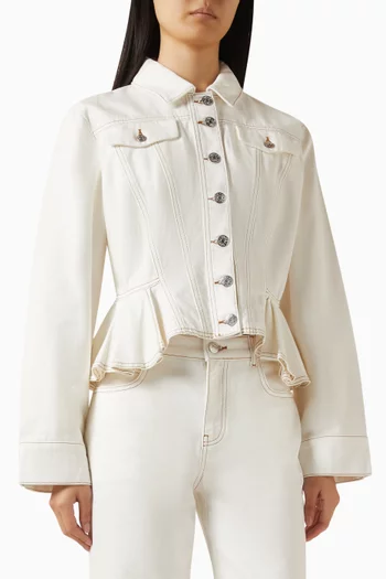 جاكيت بحافة على شكل جرس دينم