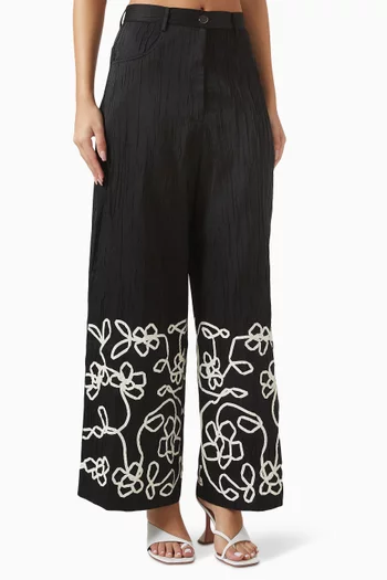 Verse Embroidered Pants