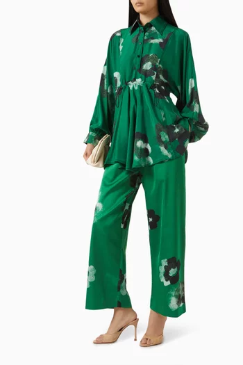 Dahlia Printed Wide-leg Pants