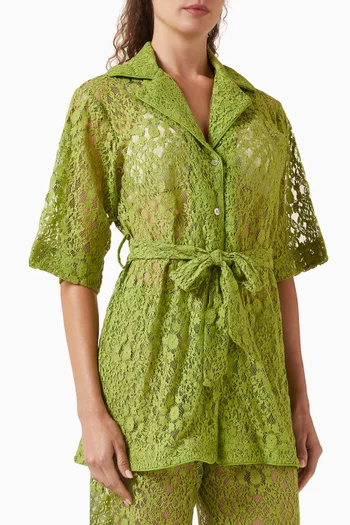 قميص إيلي بحزام دانتيل